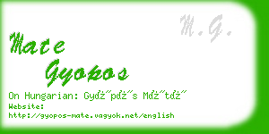 mate gyopos business card